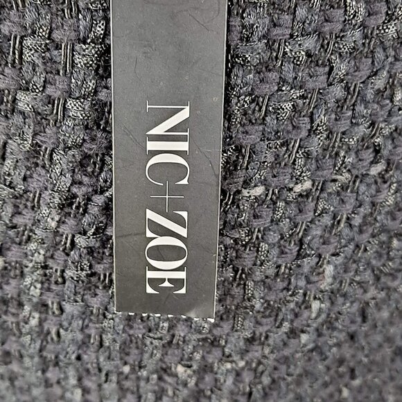 Nic & Zoe Size Small Black Tweed Skirt Aymmetric Hem Faux Wrap Elastic Back NWT - Picture 11 of 14